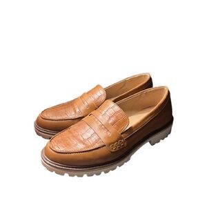 Journee Collection Brown Croc-Embossed Loafers